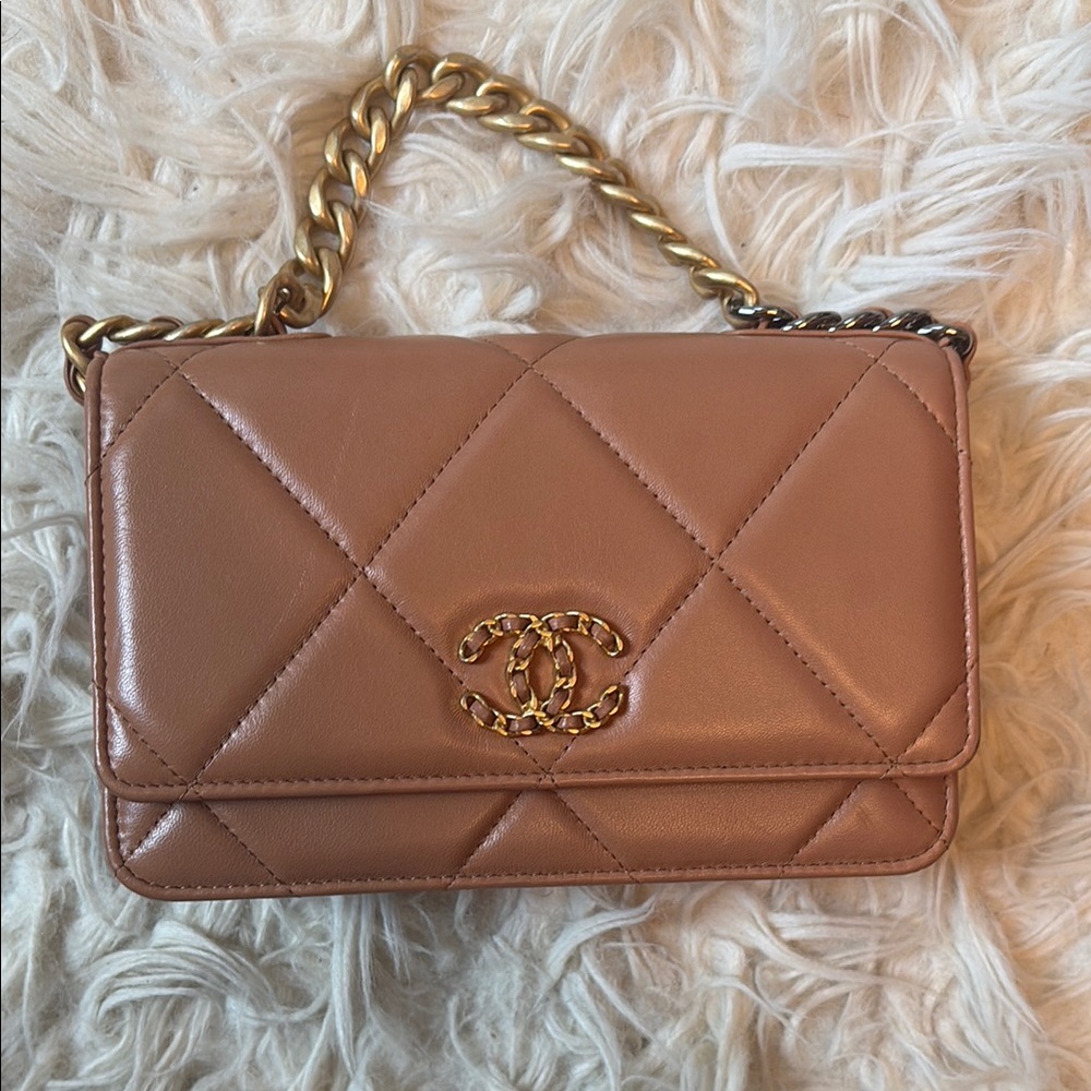 Chanel Tan Quilted Leather Shoulder Bag
